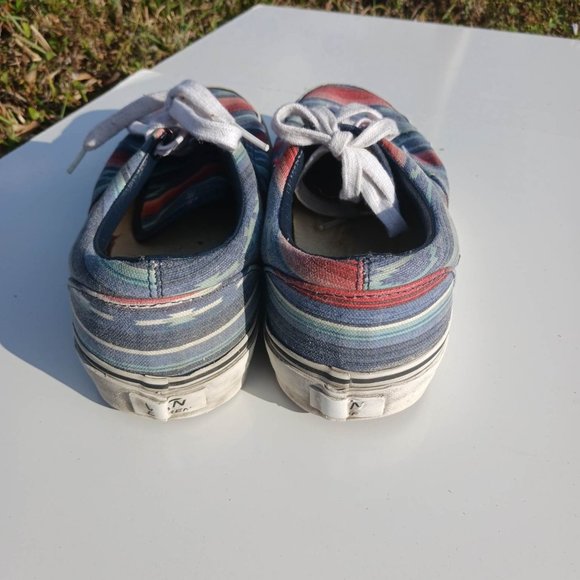 Vans Size 6 Red Blue Mix Kid's Sneaker Shoes - Picture 4 of 9